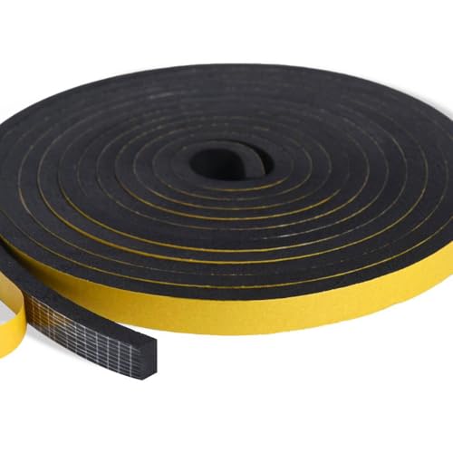 YoleShy Weather Stripping Door Seal Strip for Door Frame Block Air Weather Strip Reduce Noise High-Density Adhesive Foam Tape 1/2 Inch x 1/4 Inch x 26Ft - style: 1/2in x 1/4in x 26FT/Black