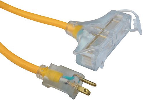 Coleman Cable 41878802 Multi Outlet Extension Cord; 25 Feet; Yellow