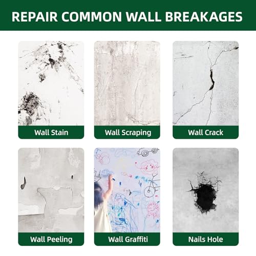 500g Wall Putty Hole Repair, Safe Wall Mending Agent, Drywall Repair Kit with Nozzle,Spackle for Drywall Paste, Easy to Fill Holes for Aluminum Metal Plaster Sheetrock Ceiling - size: 2Pcs_500g