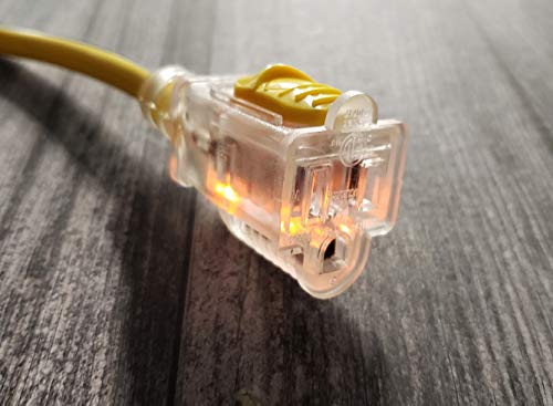 STANLEY 36108 8 FT. Contractor Grade Heavy Duty Extension Cord, Yellow/Black