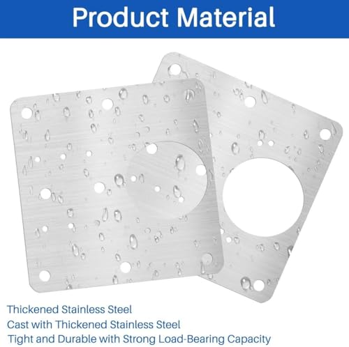 6 PCS Cabinet Hinge Repair Plates | Door Hinge Repair Bracket Kit | Stainless Steel Hinge Repair Fixing Plate Kit with Mounting Screws for Kitchen Cabinets, Cabinet Doors and Furniture (6)