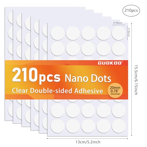 210 Pcs Double Sided Tape Museum Gel Sticky Tack, Removable Non-Marking 20mm/0.78" Round Double Sided Adhesive Dots Poster Putty for Crafts Balloons Festival Home Office Party Decorations - size: 210pcs-20mm