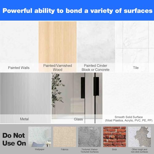 Hook and Loop Tape 1in x 20ft, Slef Adhesive Interlocking Strip, Mounting Tape Heavy Duty Adhesion, Picture Hanging Strips Fastener, Double Sided Carpet & Rug Fixation - size: 2in x 10ft
