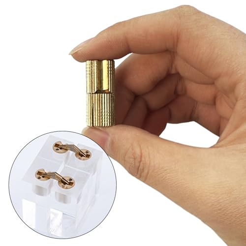 10Pcs Brass Barrel Hinges, Invisible Cabinet Furniture Hinges with 180 Degree Opening Angle, Hidden Box Hinges for DIY Jewelry Box Hand Craft (M12x27mm) - color: M12x27mm