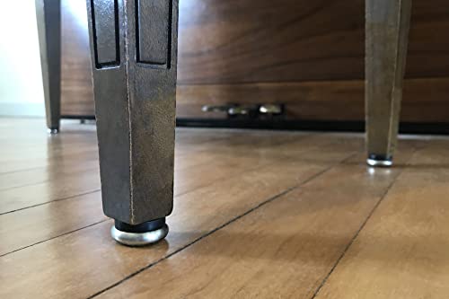 Shepherd 1-1/4" Round Leveling Furniture Glides for Table and Chairs on Carpet, Threaded Stem Furniture Mover Glides, Set of 4, Silver - size: 1-1/4-Inch