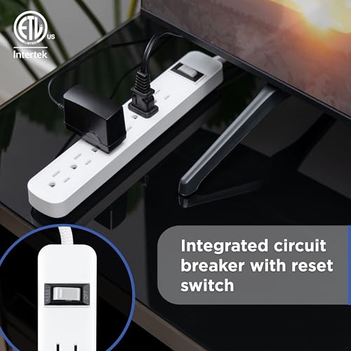 GE 6-Outlet & 2-Outlet Surge Protector Combo Pack with 2 USB-C Ports, 245 Joules, 2ft Braided Cords, Flat Plugs, ETL Certified, White, 86076 - size: 2 Ft Combo Pack