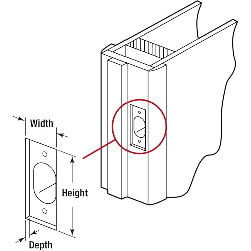 Prime-Line E 2284 Stainless Steel Standard T-strike Door Strike Plate, 2-1/8 In. Hole Spacing, Brass Plated (Single Pack)