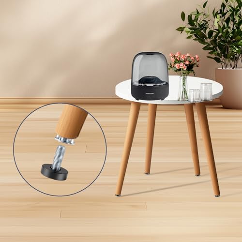 1/4" Thread Furniture Feet Levelers, 12 PCS Adjustable Feet Levelers, Adjustable Furniture Levelers with T-Nuts for Table, Chair, Furniture Legs