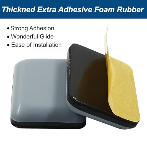Bivethoi 20 Pcs Furniture Glide Rectangle, Self-Adhesive Sliders Pads Magic Sliders Floor Protectors Sofa Glides for Wood,Ceramic,Tile Floor(25 * 35mm) - size: 1-3/8" x 1", Rectangular