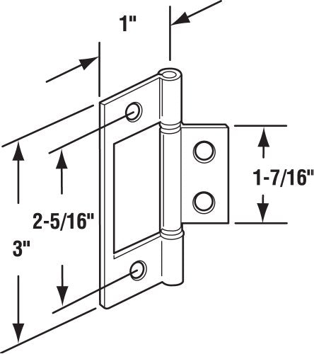 Prime-Line N 6656 Bi-Fold Door Hinges, Non-Mortise Style, Brass Plated (6 Pack) - size: 6 Pack