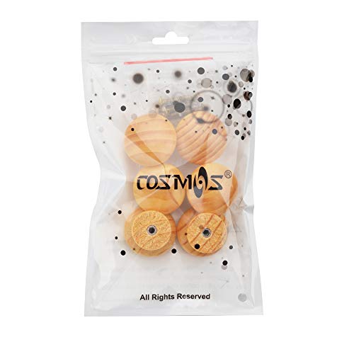 Cosmos 6 PCS Round Mushroom Shape Wooden Cabinet Knobs Drawer Pulls