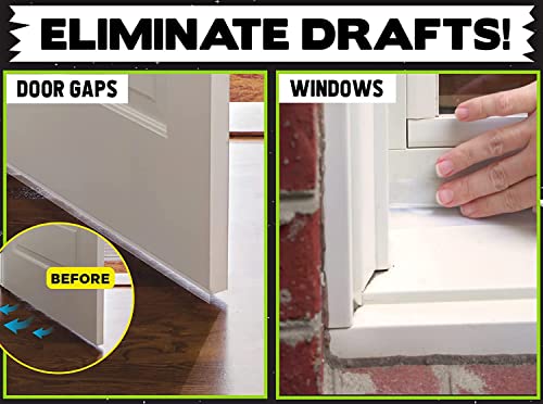 Alien Draft Seal Weather Stripping Door Seal – Longer 64ft (3 Rolls) Silicone Door Bottom Draft Stopper Tape - size: 64 Feet - 1 Pack