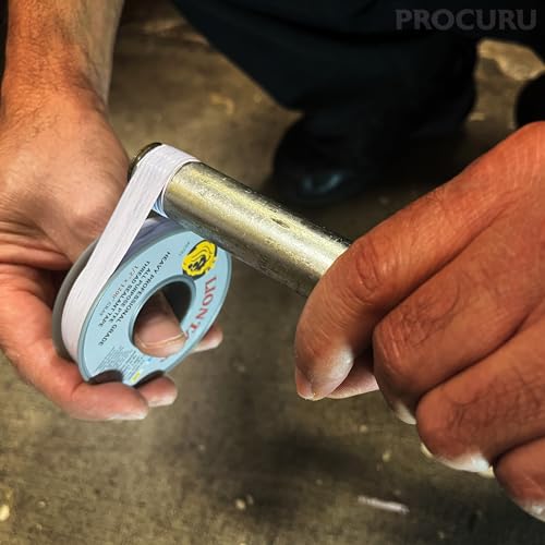 PROCURU Liontape G701 10-Pack 1/2" x 1200" (100-Ft) Heavy Duty Professional Teflon Tape, for Water/Oil/Gas, 4-Mil, High Density, Up to 12000 psi, Grey - size: 1/2 Inch Grey
