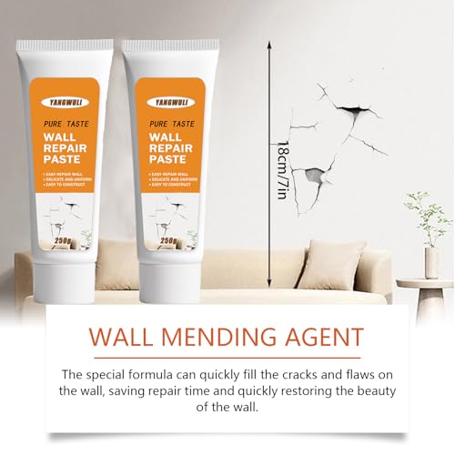 Drywall Repair Kit,2 Pack Wall Mending Agent,Wall Spackle with Scraper/Sandpaper,Wall Repair Paste Plaster for Wall Crack/Nail Hole
