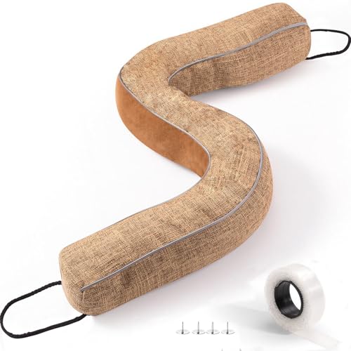 Door Draft Stopper,36 Inch Weighted Under Door Draft, Heavy Duty Soundproof Bottom of Door,Blocks Cold Air/Noise/Wind,Easy Install,Save Energy,Machine Washable,Home Essentials (Brown-36inch)