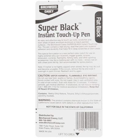 Birchwood Casey Long-Lasting Fast-Drying Super Black Touch-Up Pen for Deep Scratches and Worn Areas, FLAT BLACK, 0.33 OUNCE - color: Flat Black
