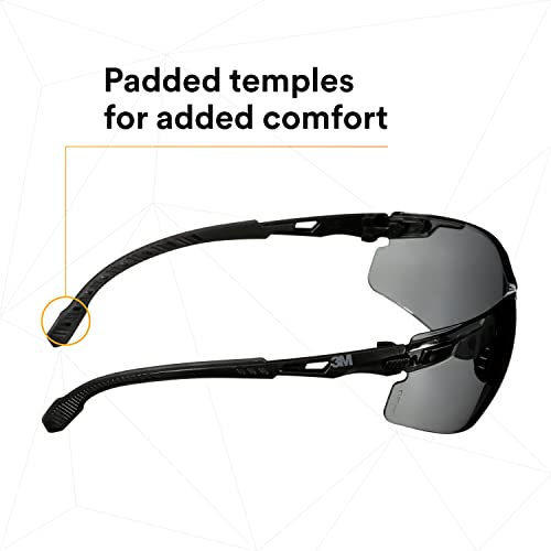 3M Safety Glasses, Solus 1000 Series, S1502SGAF-KT, Kit with Removable Foam Gasket and Strap, Black Frames, Gray Scotchgard Anti-Fog Coated Lens, Pack of 1 - color: Black Frame
