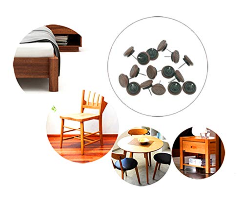 ALIMITOPIA 40pcs Furniture Chair Glide Nail-in Thickened Nylon Chair Slider Furniture Pad Floor Protector for Wooden Furniture Chair Tables Leg Feet(Φ21mm or 53/64";Brown) - size: 53/64" (Brown)