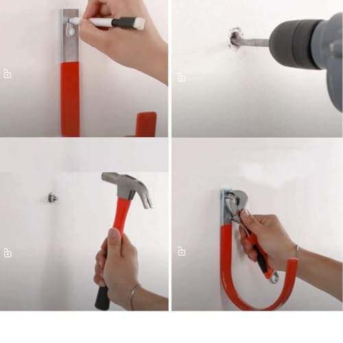 Heavy Duty Steel Garage Hooks,200 lbs Capacity,Large Metal Utility Storage Hook 2 Pack Garden Tool Organizer, Anti-Slip Wall Mount Hose Shed Shop Ladder Hanger J Hook - size: 8.2x5.3Inch
