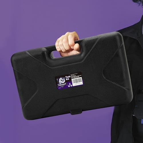 CARTMAN 152-Piece Basic Household Hand Tool Set,with Toolbox Storage Case, All Purpose Home Tool Kit Includes Essential Tools for Office College Repairs Purple - color: Purple