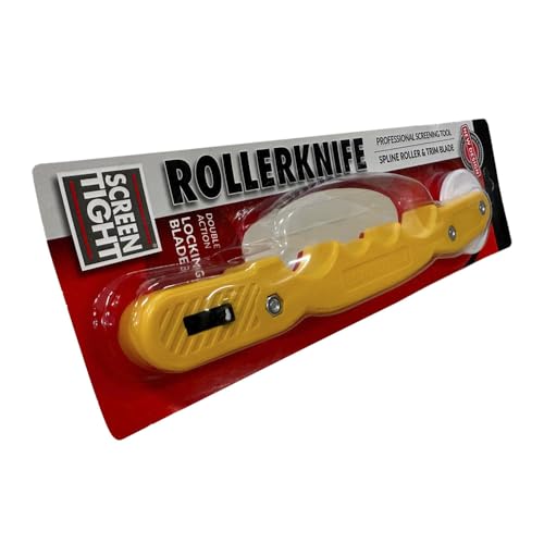 Screen Tight 2-in-1 Screen Spline Roller & Trim Blade - Screen Spline Tool for Screen Installation, Replacement, Repair - for Window or Door Screening - Screen Rolling Tool & Trimmer