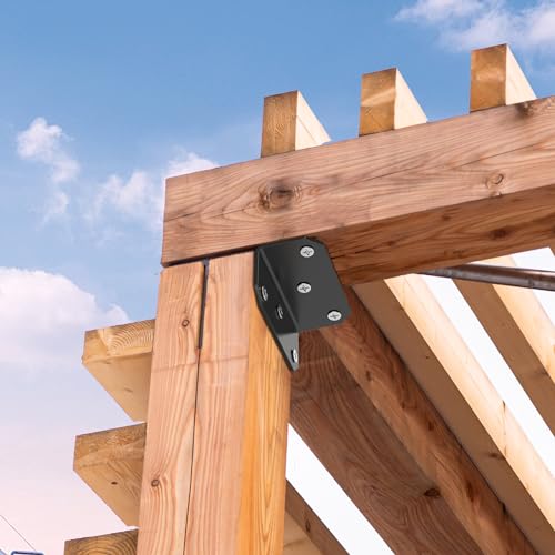 2x4 Galvanized Corner Brace, 90 Degree Angle Iron Brackets with Holes,Heavy Duty L Bracket for Wood Fence , Angle Brackets for Shelves , Raised Garden Bed Steel Corner Brackets (4pcs) - size: 2x4 inch ( 4 Pack )