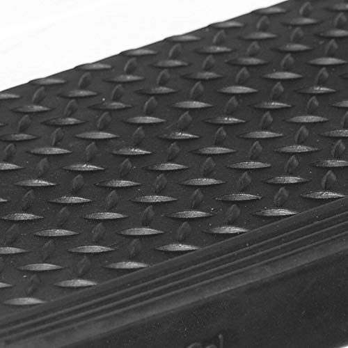 Rubber-Cal 10-104-014-6pk Diamond-Plate 10" x 36"-6 Pack Commercial Step Mats, Black - size: 10" x 36"