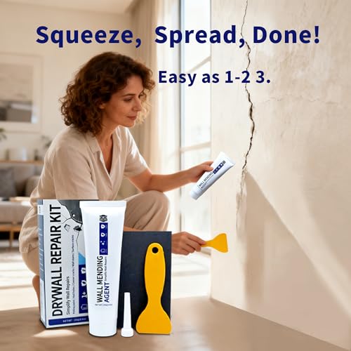 Breliter Drywall Repair Kit - 250g Wall Mending Agent, Drywall Putty, Spackling for Holes, Cracks & Stains, DIY Quick Solution for Walls and Ceilings, Formaldehyde-Free, White (8.8oz)