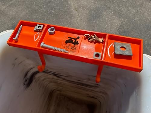 Flat Rack Tray for Utility & Lineman Buckets Glove-Friendly Work Tray with Raised Center for Small Parts Heavy-Duty Polymer Bucket Organizer