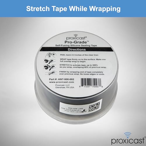 Proxicast Pro-Grade Extra Strong 30mil Weatherproof Self-Fusing Silicone Rubber Sealing Tape For Outdoor Antenna Coax & Electrical Cables, Hose/Pipe Leaks & Emergency Repairs (1.5" x 15' roll) - White - color: White