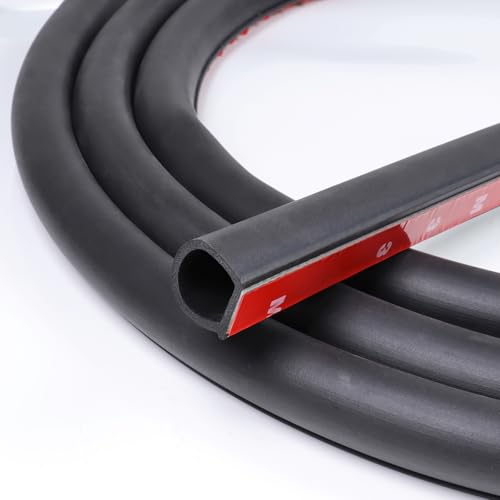 D-Shape 3/4" Weather Stripping Heavy Duty 28FT Bulb Seal Car Door Window Rubber Seal Strip Hollow Gasket Weatherstrip(Self-Adhesive) for Automotive Truck RV Door Window Soundproof - size: 28ft