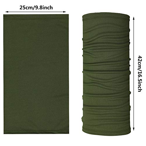 Geyoga Neck Gaiter Bandana Face Mask Summer UV Protection Cooling Breathable Face Mask Neck Scarf Balaclava for Men Women - color: Green, Gray, Black, Riyal Blue, White, Dark Gray