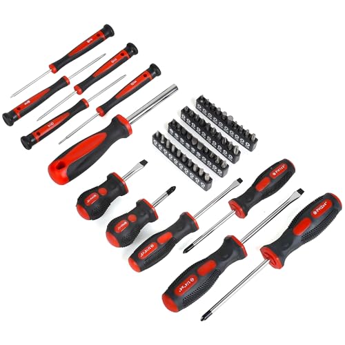 FASTPRO 220-Piece Home Tool Set, Household Repairing Tool Kit with 12-Inch Wide Mouth Open Storage Tool Bag, Red - color: Red