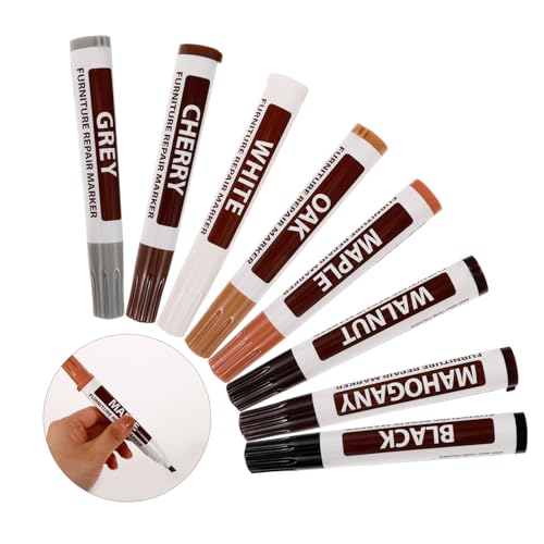 LIFKOME Hardwood Floor Scratch Repair Kit 8pcs Furniture Repair Pens Touch-up Paint Markers Wood Stains Pen for Scratch Removal