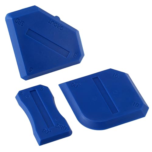 ZZRANYE Blue Caulking Tool Kit 3PCS, Silicone Finishing Tool Set with Multi-Edges for Sealing Grout, Caulk Smoothing & DIY Crafts, Reusable Caulk Remover Tools Sealant Finishing Grout Scraper - color: Blue