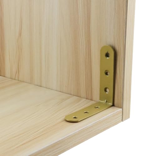 Wealrit 20 PCS L Shape Bracket Corner Braces Gold Right Angle Brackets, Wood Furniture Fastener with Screws for Cabinet Chair Drawer Length- 2.63" - size: 2.63"