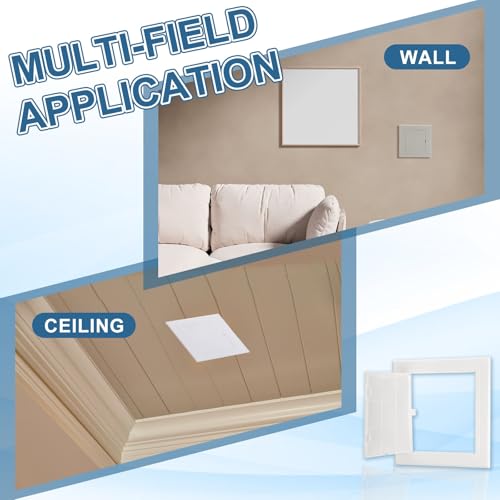 PATIKIL Access Panel for Drywall 7x7 Inch, 1 Set ABS Plastic Wall Hole Cover Access Door with Double-Sided Tape for Wall Ceiling Electrical, White