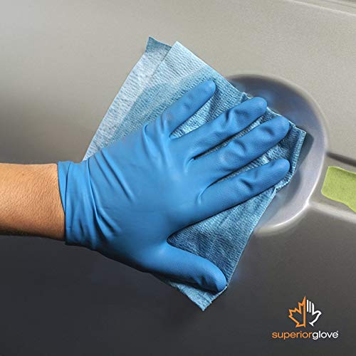 Superior Glove KeepKleen Contour Work Nitrile Gloves (100 Count) Latex Free Glove, Disposable Gloves, Powder Free, 9" Length - RDCNPF (Large)