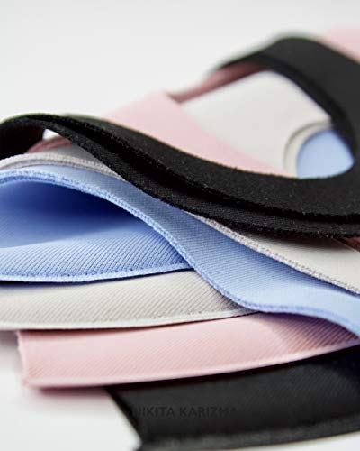 KARIZMA Styling Essentials Cloth Face Mask. 4 Buttery Soft Masks Washable Fabric. (Classic) Pink, Soft Grey, Blue and Black Face Mask Reusable. Fabric Face Mask 4 Pieces - color: Multi