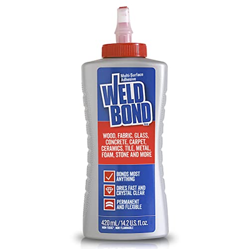 Weldbond Multi-Surface Strong Glue – Fast Drying Glue for Wood, Tile, Ceramic, Pottery, Glass, Metal & More – Heavy Duty Adhesive for Mosaic, Crafts, Wood Working & Repairs – 14.2oz (420ml) 12 Pack - size: 12-Pack