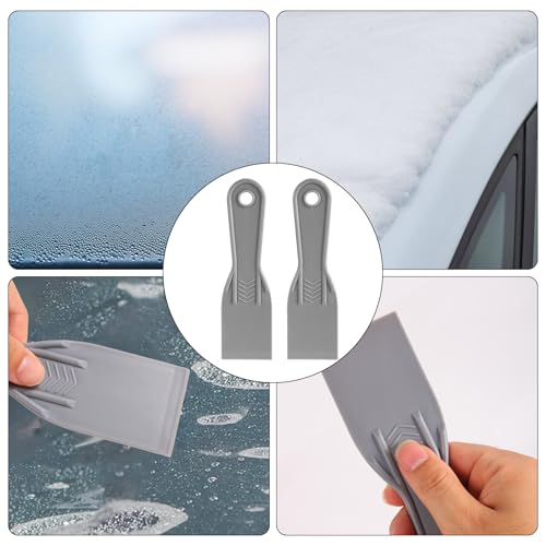 6pcs Plastic Putty Knife, Flexible Putty Scraper Wall Scraper Accessory for Repair Spackling Patching Plastering and Painting(Grey) - color: Grey