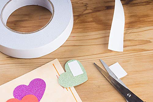 Ultra Thin Double Sided Adhesive Tape (1 Inch 55 Yards) Lasting, Acid Free & Heat Resistant, Double Sided Tape for Gifts, Photos, Scrapbooking, Documents, Wallpaper, Crafts, Card and Boxes - size: 1 inch