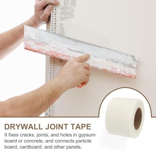 PATIKIL Drywall Repair Mesh Tape, 4 inch x 164 ft Fiberglass Repair Patch Self-Adhesive Dry Wall Joint Tape 7 Mesh Wall Hole Crack and Seam Patch, White - size: 4 inch x 164 Feet