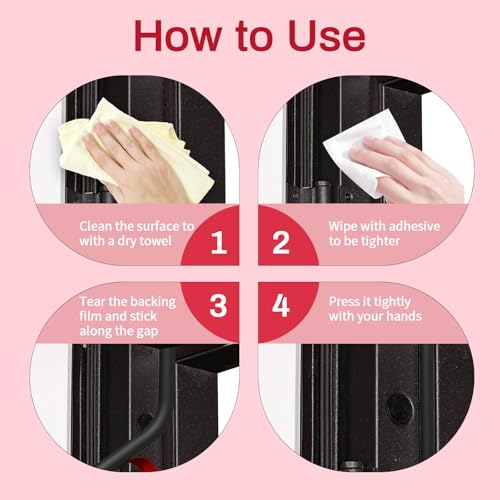 RAINFLOW 20FT Weather Stripping Door Seal - Self Adhesive Door Weather Stripping,D Shaped Silicone Seal Strip for Doors Frame,Window Seals (Black 3/8" W × 1/4" T)