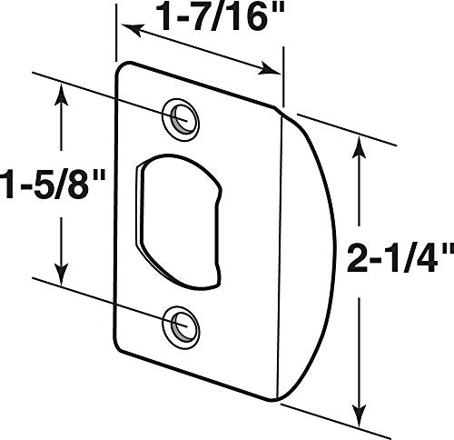 Prime-Line E 2457 Latch Strike Plate, Satin Nickel Finish (2 Pack)