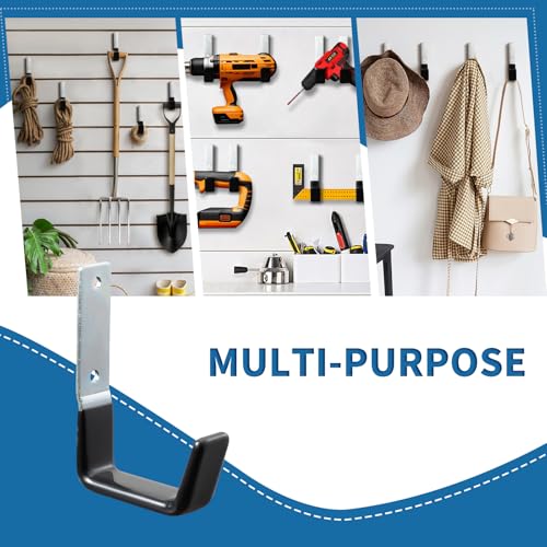 GeeWatom Heavy Duty Steel Garage Hooks,Garage Storage Utility Hooks,Anti-Slip Hanger, Tool Organizer,Steel Wall Mount Organizer, Garden Hose Hanger (Small-2PC) - size: Small-2pc