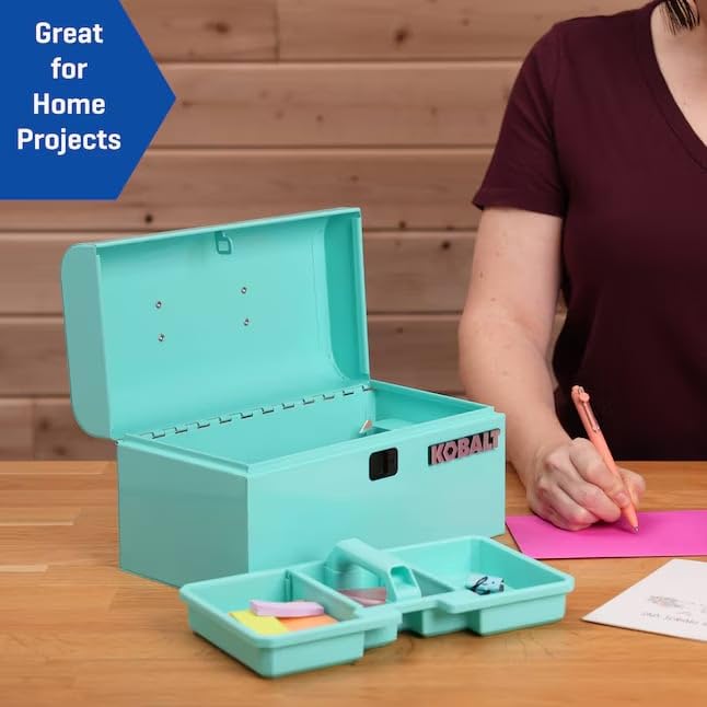 K.balt Retro Portable Mini Toolbox Teal Steel Tool Box - color: Teal, size: Retro