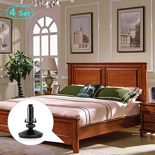 4 Set M10 Adjustable Leveling Feet, Heavy Duty Height Adjuster Furniture Leveler Foot With T Nut, Screw On Cabinet Restaurant Table Chair Self Levelers Leg (2" Base Dia & Thread Length, Black) - style: Black Stable Leg Levelers