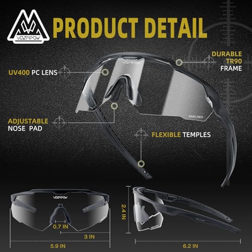 Shooting Glasses Anti Fog with High Definition Lenses, ANSI Z87+ Certified Tactical Safety Glasses for Men Women - color: D1-clear / Yellow