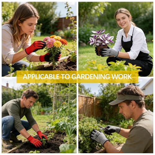 gardening gloves,garden gloves for women,Breathable latex dipped,Suitable for weeding and warehouse handling - color: 2 Pairs Gray Gloves